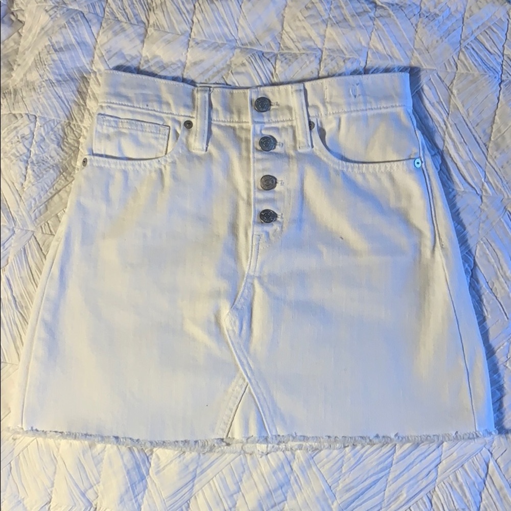 Madewell white jean skirt 24